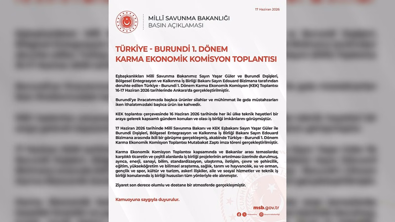 Türkiye ve Burundi Arasında 1. Dönem KEK Toplantısı Yapıldı - Görsel 1