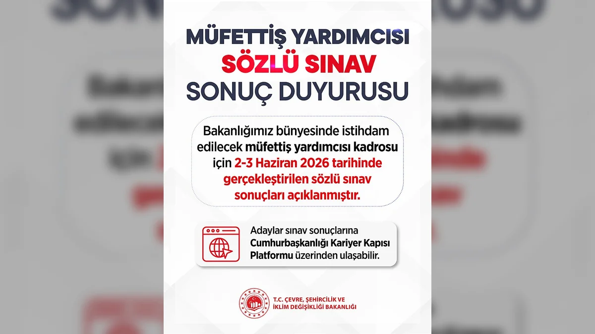 ÇŞİDB Müfettiş Yardımcılığı Sınav Sonuçları Açıklandı
