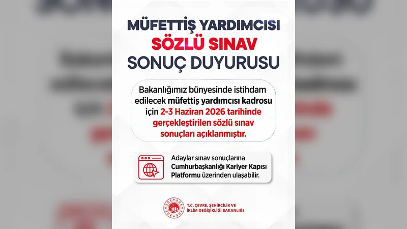 ÇŞİDB Müfettiş Yardımcılığı Sınav Sonuçları Açıklandı - Görsel 1
