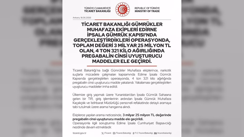 İpsala Gümrük Kapısı'nda Dev Operasyon: 3 Milyar TL'lik Uyuşturucu Ele Geçirildi - Görsel 1