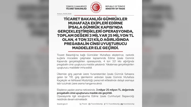 İpsala Gümrük Kapısı'nda Dev Operasyon: 3 Milyar TL'lik Uyuşturucu Ele Geçirildi - Görsel 1