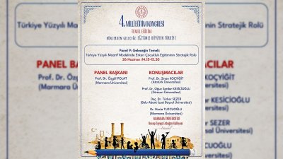 4. Millî Eğitim Kongresi'nde 'Geleceğin Temeli' Paneli Düzenlenecek